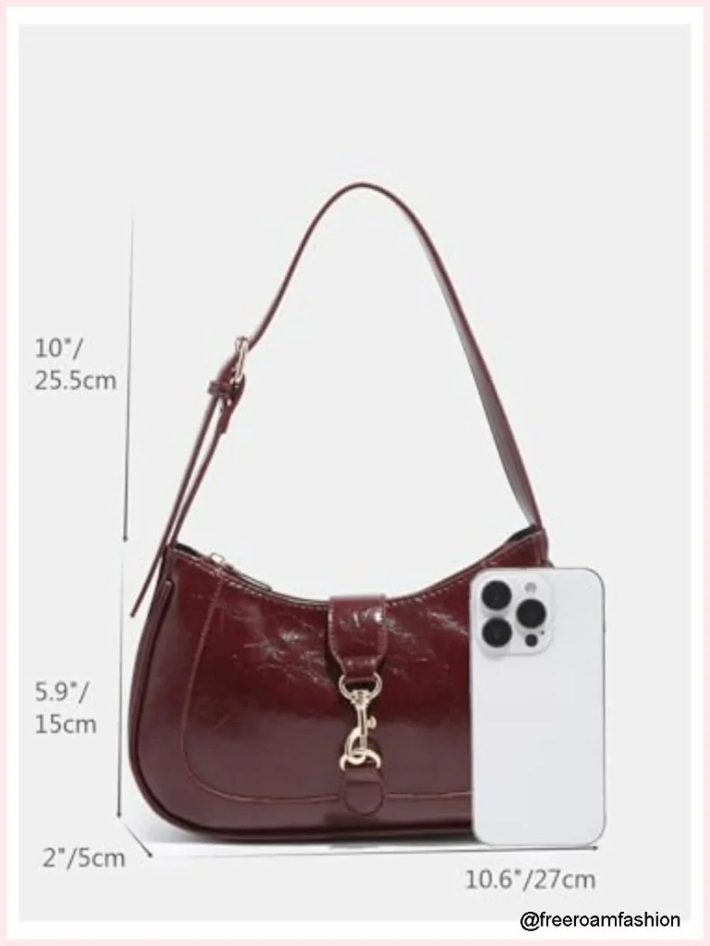 Vintage PU Leather Hobo Shoulder Bag with Adjustable Strap